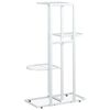 vidaXL Support pour plantes 4 niveaux 43x22x76 cm Blanc M&eacute;tal