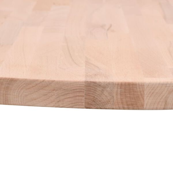 vidaXL Dessus de table &Oslash;80x2,5 cm rond bois massif de h&ecirc;tre