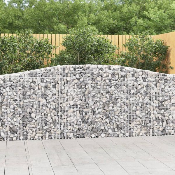 vidaXL Paniers &agrave; gabions arqu&eacute;s 10 pcs 400x30x100/120 cm Fer galvanis&eacute;