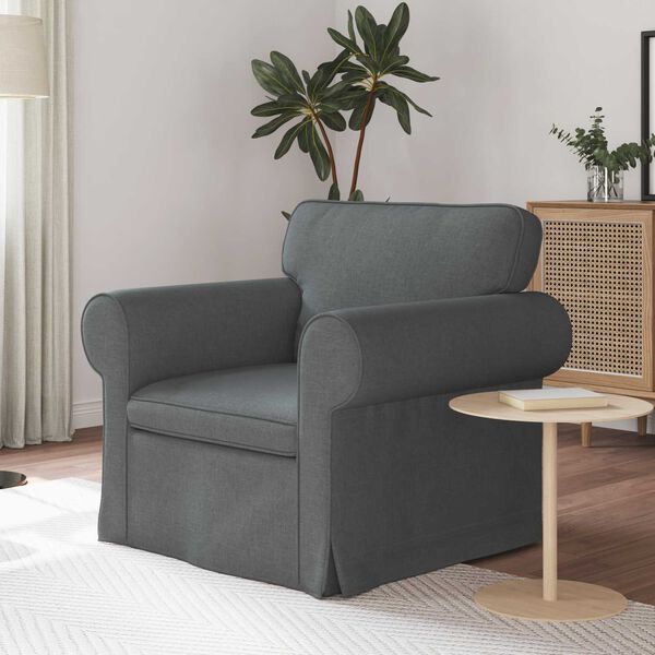 vidaXL Canap&eacute; 60cm Gris fonc&eacute; M&eacute;tал