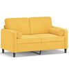vidaXL Canap&eacute; 2 places oreillers et coussins Jaune clair 120cm Velours