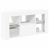 vidaXL Meuble TV LED d'Angle Blanc 100 x 40 x 50 cm Bois d'ing&eacute;nierie