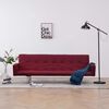vidaXL Canap&eacute;-lit avec accoudoir Rouge bordeaux Polyester