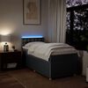 vidaXL Sommier &agrave; lattes de lit avec matelas Gris fonc&eacute; 80x200 cm Tissu