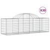 vidaXL Paniers &agrave; gabions arqu&eacute;s 30 pcs 200x50x60/80 cm fer galvanis&eacute;