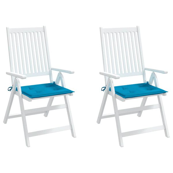 vidaXL Coussins de chaise jardin lot de 2 bleu 40x40x4 cm tissu oxford