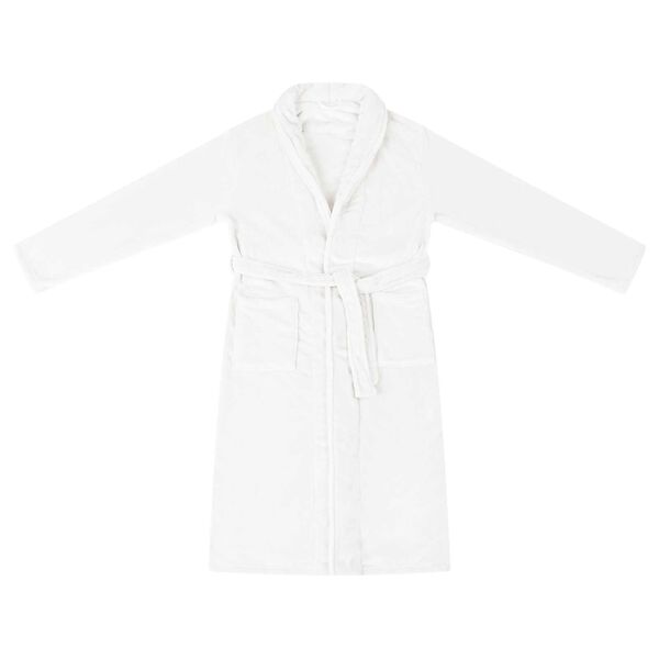 vidaXL Robe de bain sans capuche Blanc l Flanelle