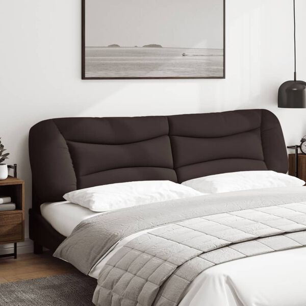 vidaXL Coussin de t&ecirc;te de lit Hvar marron fonc&eacute; 200 cm tissu