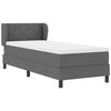 vidaXL Lit &agrave; ressorts avec matelas Gris fonc&eacute; 80 x 200 cm tissu