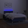 vidaXL Sommier &agrave; lattes de lit avec matelas LED Bleu 120x200 cm Tissu