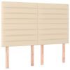 vidaXL Sommier &agrave; lattes de lit avec matelas Cr&egrave;me 140x200 cm Tissu