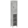 vidaXL Buffet haut Gris b&eacute;ton 34,5x34x180 cm Bois d'ing&eacute;nierie