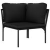 vidaXL Salon de jardin 3 pcs avec coussins Noir PVC