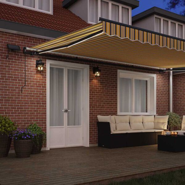 vidaXL Auvent R&eacute;tractable Multicolore 500 &times;350 cm tissu