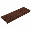 vidaXL Tapis d'escalier 10 pièces 65 x 21 x 4 cm Marron Bord rectangulaire