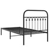 vidaXL Cadre de lit métal sans matelas avec tête de lit noir 90x200 cm