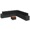 vidaXL Salon de jardin 10 pcs avec coussins noir r&eacute;sine tress&eacute;e