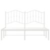 vidaXL Cadre de lit m&eacute;tal sans matelas et t&ecirc;te de lit blanc 150x200 cm
