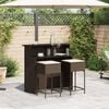 vidaXL Ensemble de bar de jardin 3 pcs et coussins brun r&eacute;sine tress&eacute;e