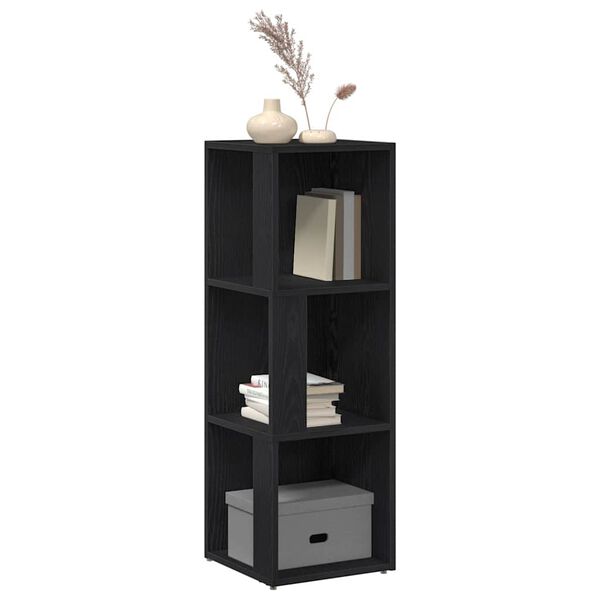 vidaXL &Eacute;tag&egrave;res d'angle Ch&ecirc;ne noir 33 x 33 x 100 cm Bois d'ing&eacute;nierie