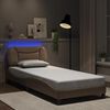 vidaXL Cadre de lit avec LED sans matelas Hvar cappuccino 90x200 cm