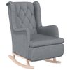vidaXL Fauteuil avec pieds &agrave; bascule et tabouret Gris clair Tissu