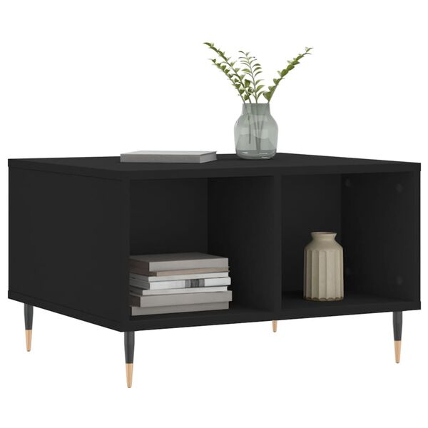 vidaXL Table basse Noir 60x50x36,5 cm Bois d'ing&eacute;nierie
