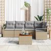 vidaXL Ensemble de canap&eacute; de jardin avec coussin 6 pcs Beige polyrotin