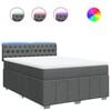 vidaXL Sommier &agrave; lattes de lit avec matelas Gris fonc&eacute; 140x200cm Tissu