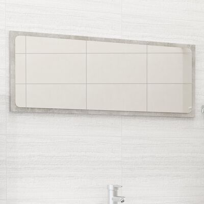 vidaXL Miroir de salle de bain Gris béton 90x1,5x37 cm Aggloméré