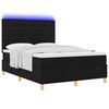 vidaXL Lit &agrave; ressort LED avec matelas Noir 140 x 200 cm tissu