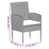 vidaXL Ensemble &agrave; manger de jardin coussins 7pcs Noir R&eacute;sine tress&eacute;e