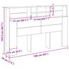 vidaXL Cabinet de T&ecirc;te de Lit Ch&ecirc;ne noir 160 x 19 x 103,5 cm
