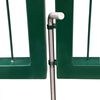 vidaXL Portail de jardin avec poteaux 350 x 120 cm, acier vert