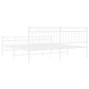 vidaXL Cadre de lit m&eacute;tal sans matelas et pied de lit blanc 180x200 cm