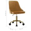 vidaXL Chaise pivotante de salle &agrave; manger Marron Velours