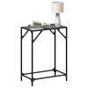 vidaXL Table console avec dessus en verre noir 60x35x81 cm acier