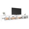vidaXL Meuble TV avec lumi&egrave;res LED Blanc 290x36,5x40 cm
