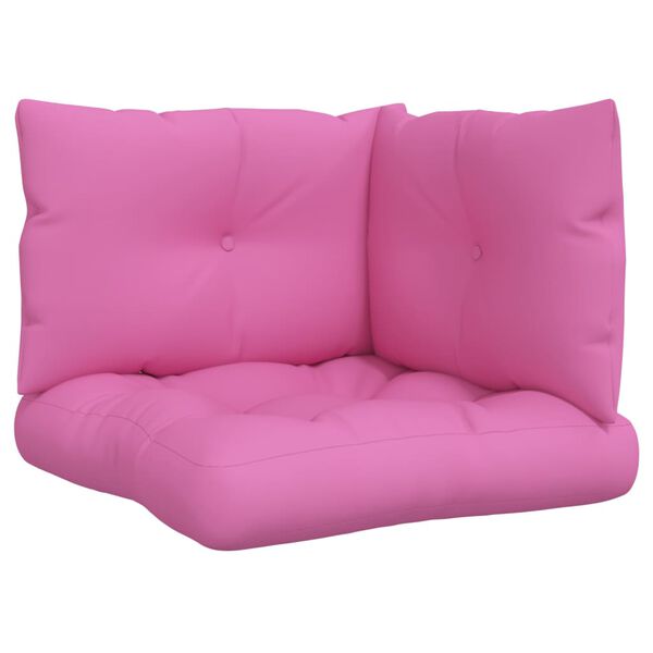 vidaXL Coussins de palette lot de 3 rose tissu Oxford