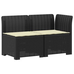 vidaXL Canap&eacute; de jardin 2 places avec coussins look rotin 2 place PP