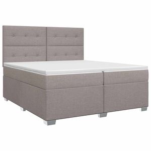 vidaXL Lit boxspring avec matelas Taupe 200 x 200 cm Tissu