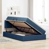 vidaXL Lit avec rangement et LED avec matelas Bleu 120 x 200 cm tissu