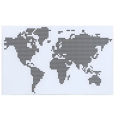 vidaXL Bureau en verre avec motif de carte du monde