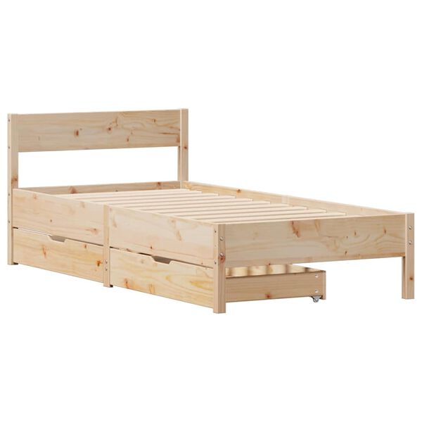 vidaXL Cadre de lit sans matelas 75x190 cm bois de pin massif