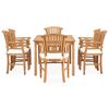 vidaXL Ensemble &agrave; Manger de jardin 7pcs avec coussins bois teck solide