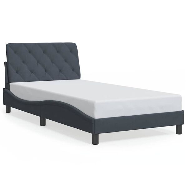 vidaXL Cadre de lit sans matelas gris fonc&eacute; 100x200 cm velours