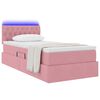 vidaXL Lit avec rangement et LED avec LED Rose 100 x 200 cm Velours