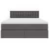 vidaXL Lit avec rangement et matelas Gris 140 x 200 cm Simili cuir