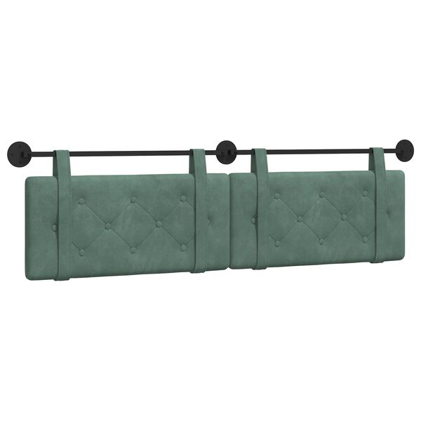 vidaXL T&ecirc;te de lit suspendue Vert Mer 170 x 55 x 5 cm Velours
