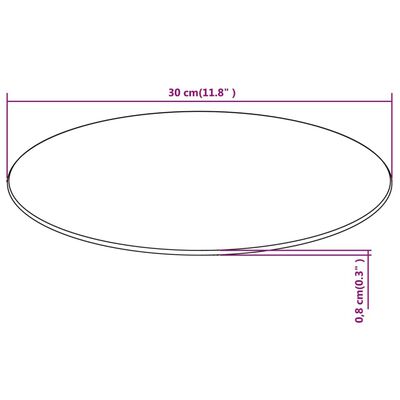 vidaXL Dessus de table ronde en verre trempé 300 mm